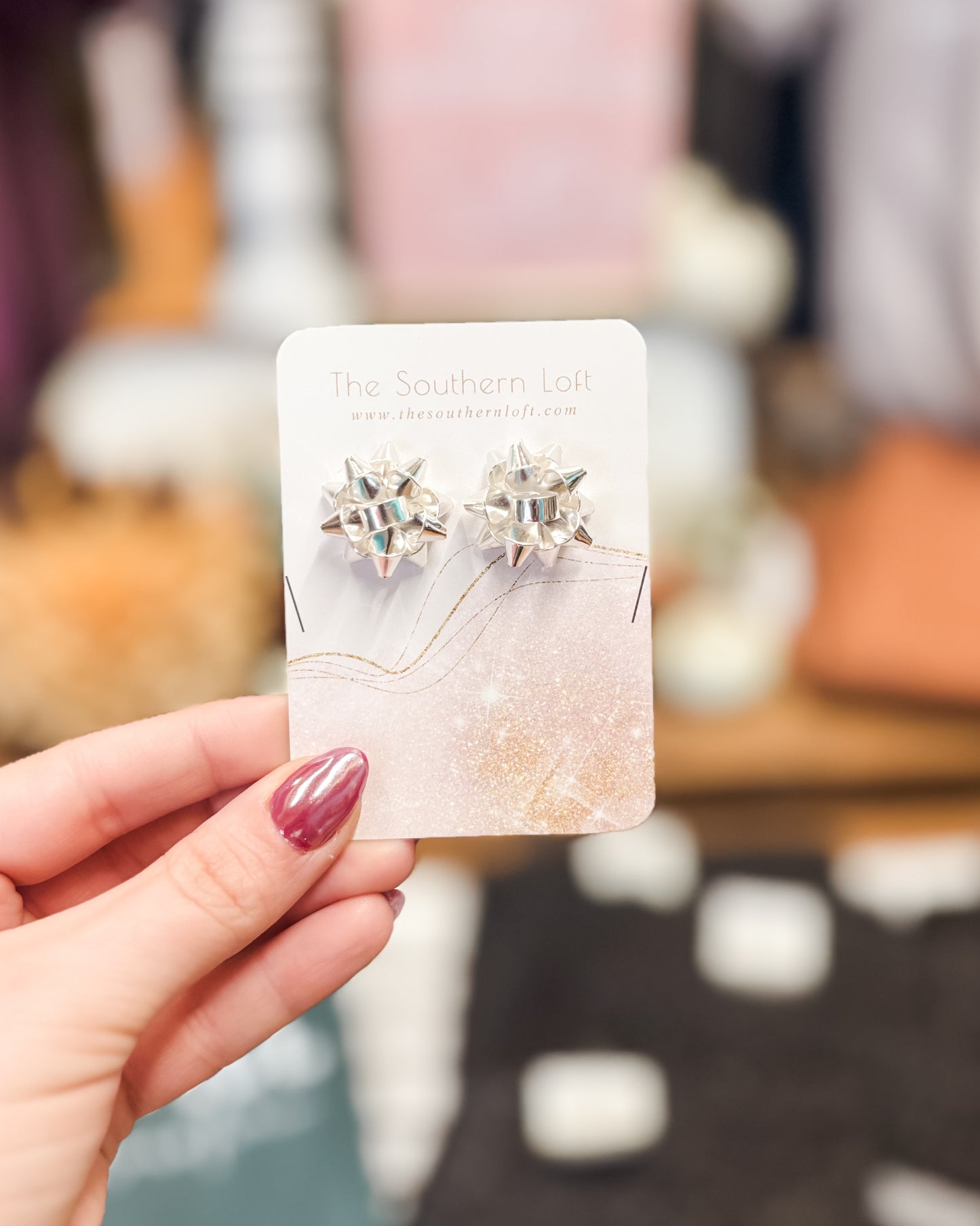 Christmas Bow Stud Earrings