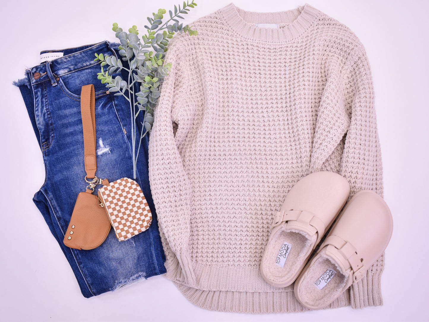 Now Or Never Waffle Knit Sweater