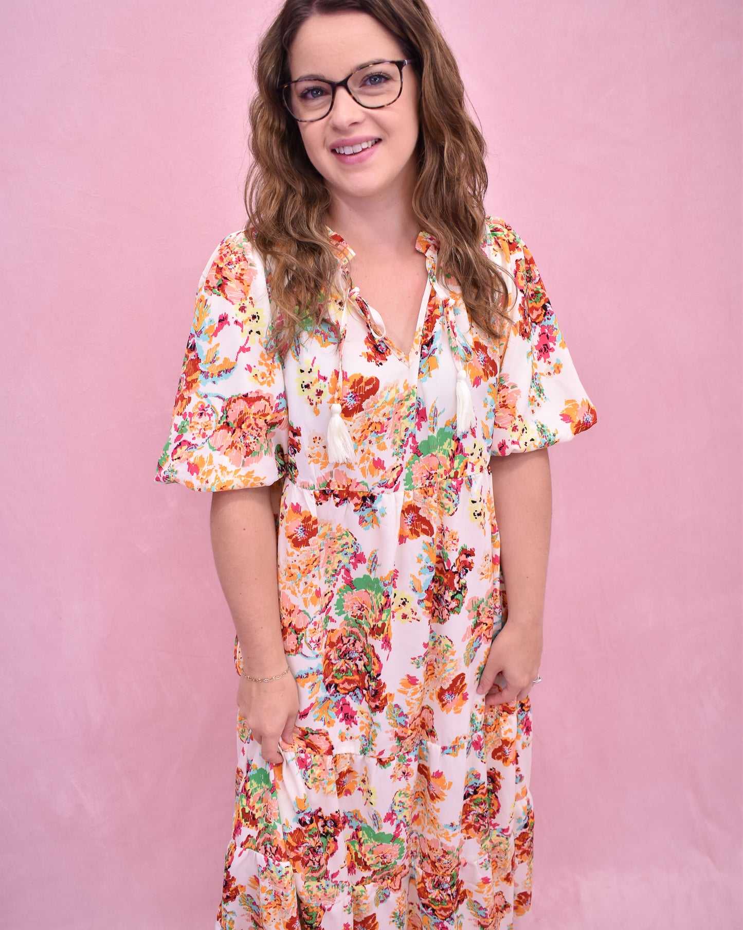Sunkissed Reverie Floral Print Midi Dress