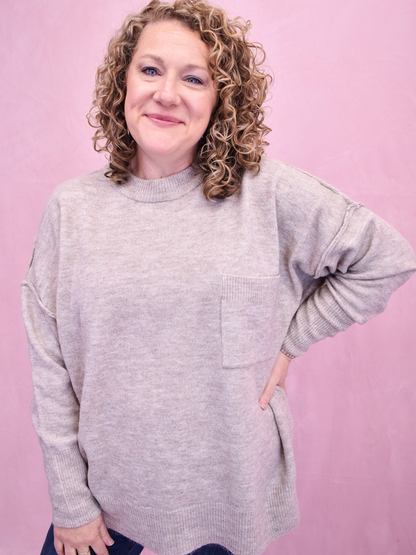 On My Side Pocket Soft Sweater