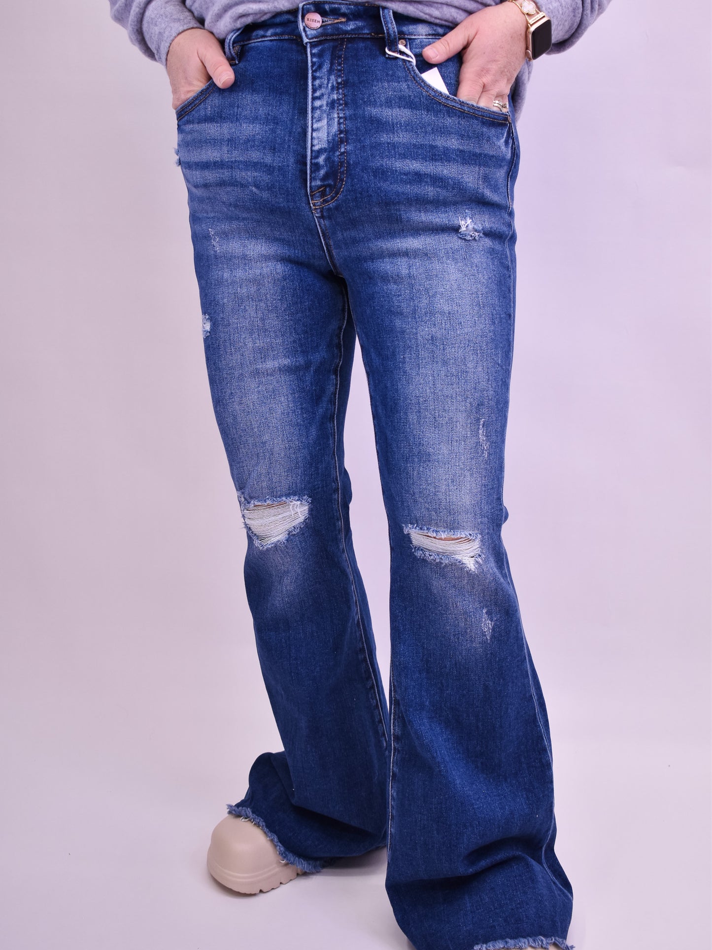 RISEN High Rise Flare Jeans