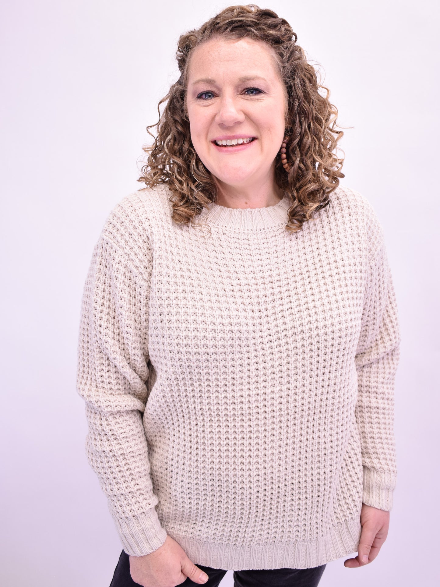 Now Or Never Waffle Knit Sweater