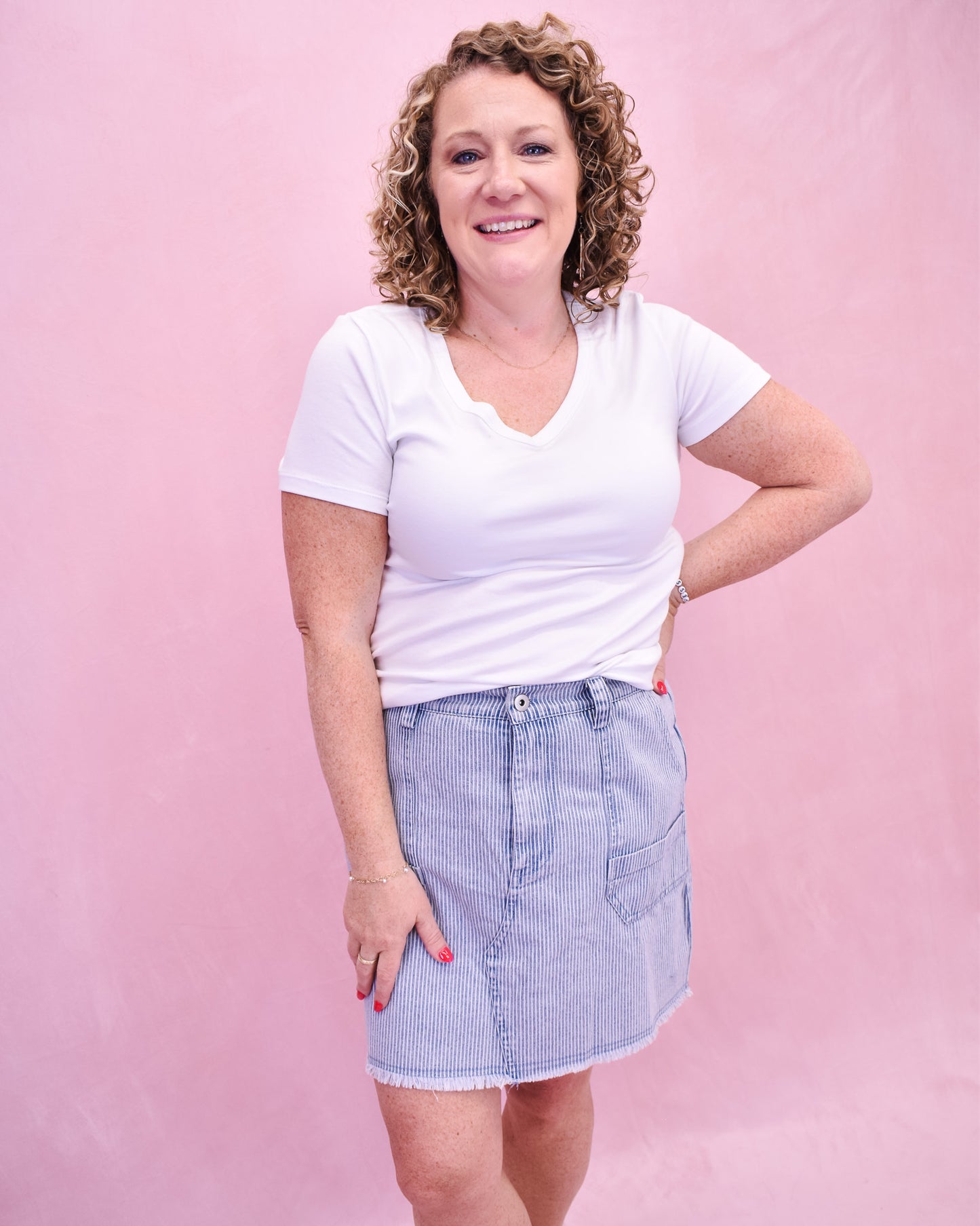 Independently Me Washed Denim Skirt