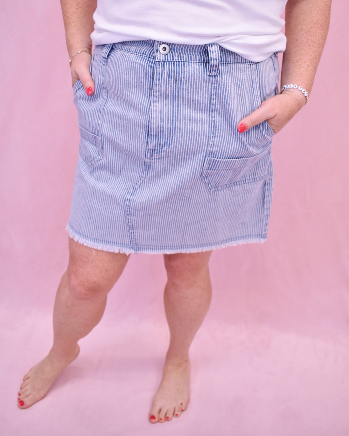 Independently Me Washed Denim Skirt