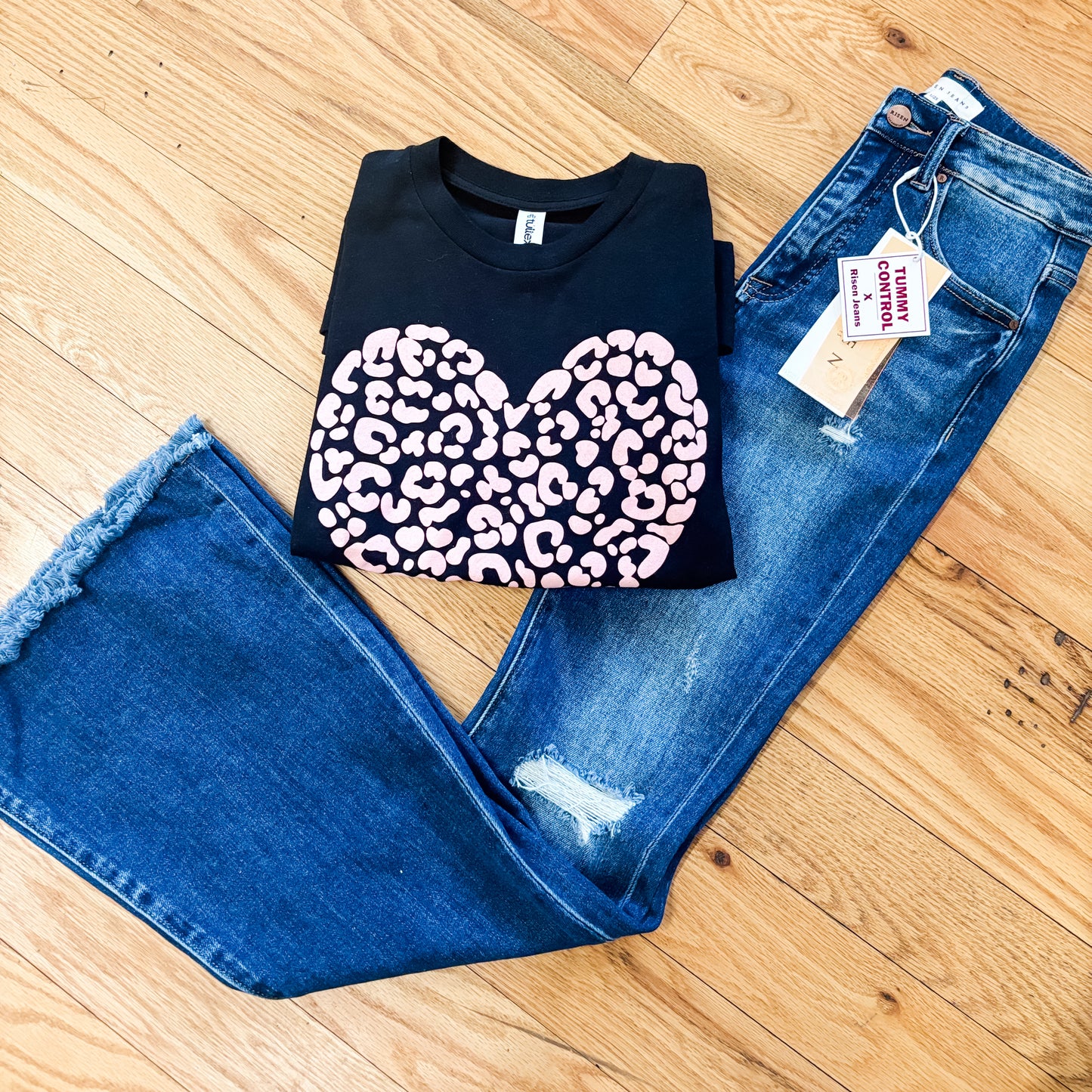 RISEN High Rise Flare Jeans