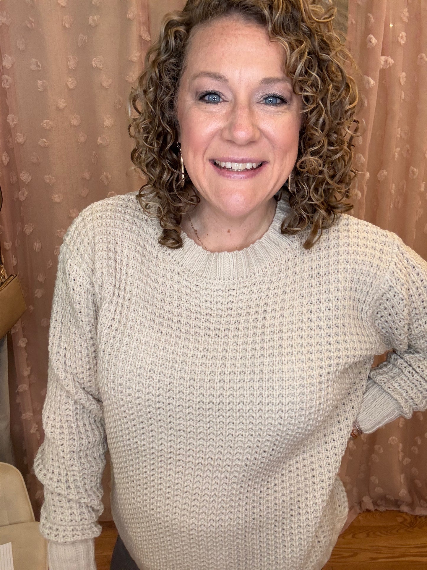 Now Or Never Waffle Knit Sweater