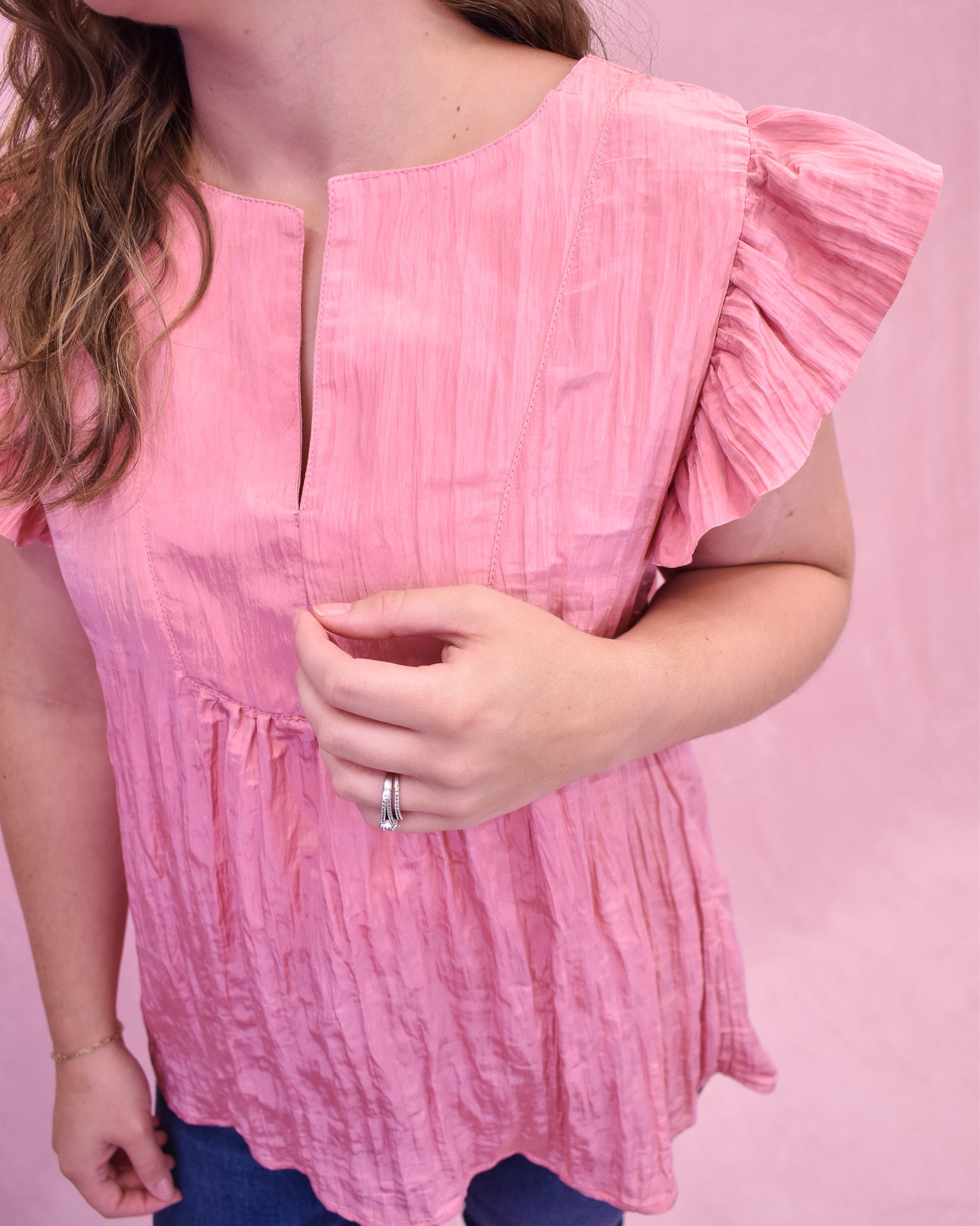 Skyline Chic Flutter Sleeve Top