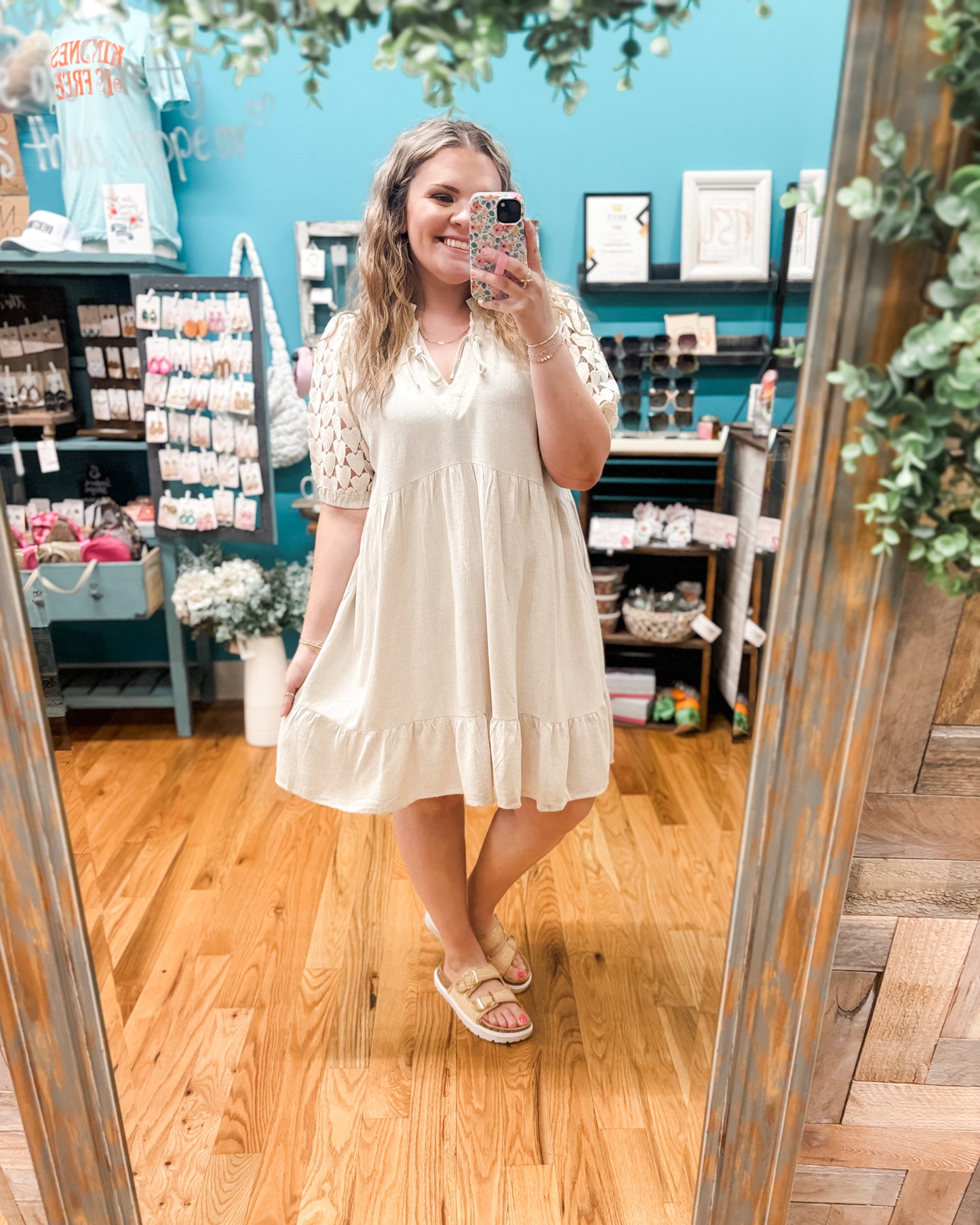Whispered Charm Linen Mini Dress