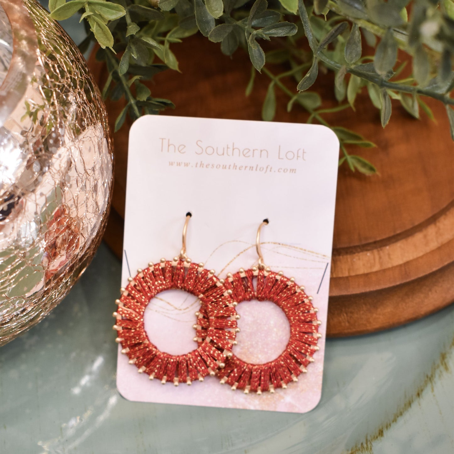Glitter Yarn Wrapped Hoop Earrings - The Southern Loft