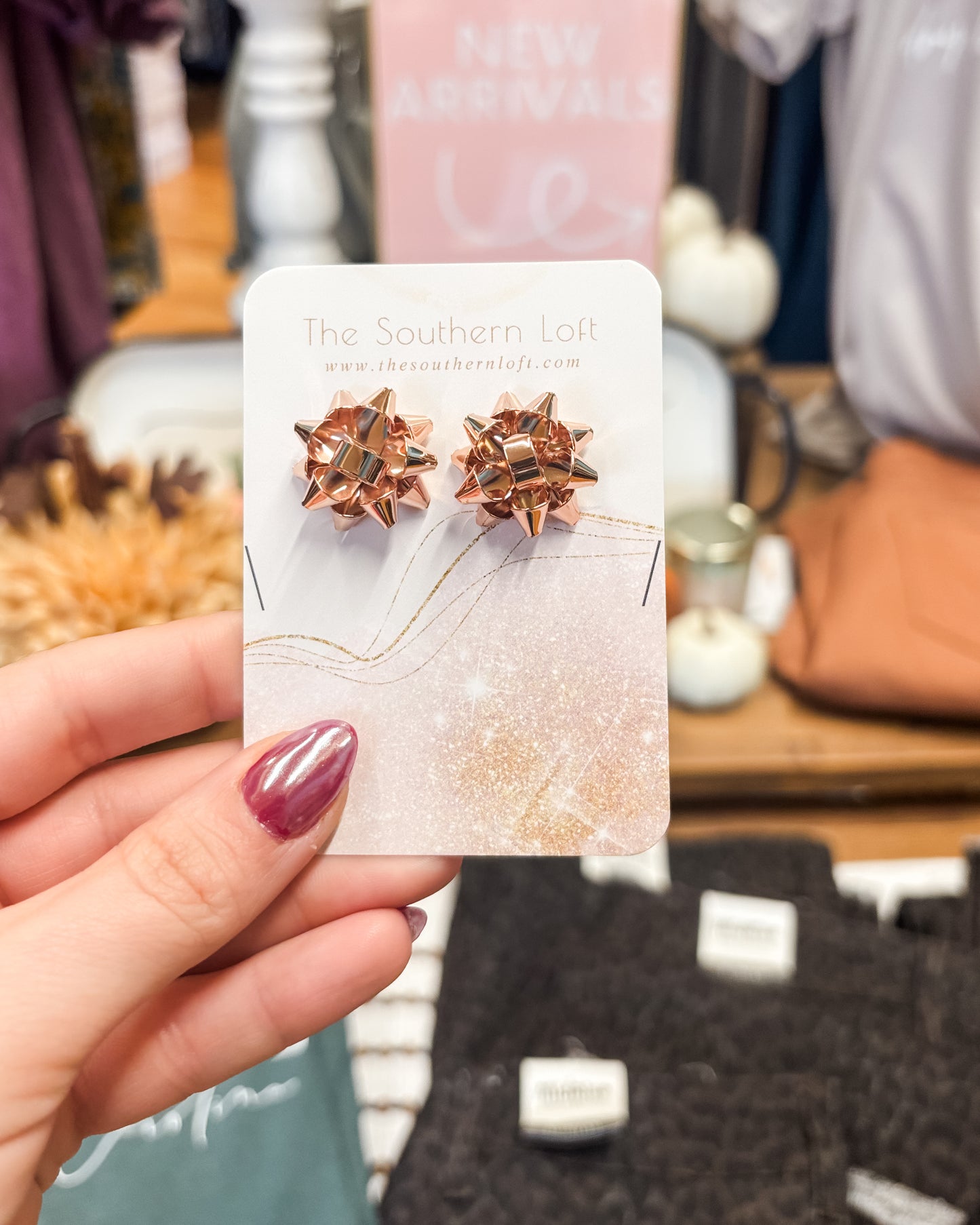 Christmas Bow Stud Earrings