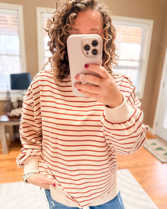 Crisp Air Striped Baggy Pullover