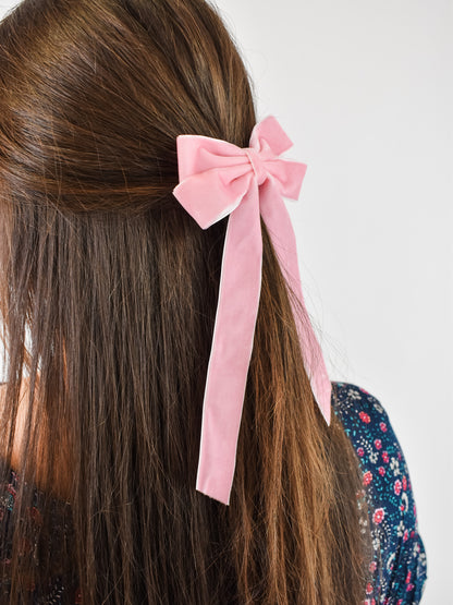 Velvet Ribbon Bow Hair Clips