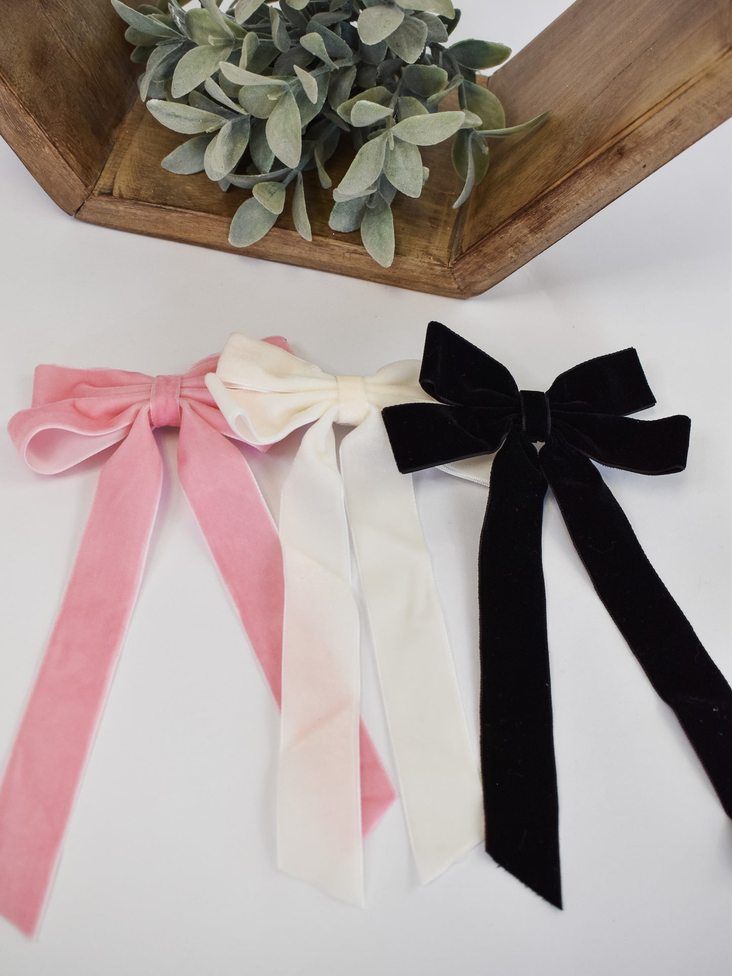 Velvet Ribbon Bow Hair Clips