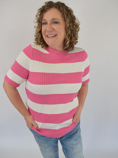 One Last Chance Striped Knit Sweater Top