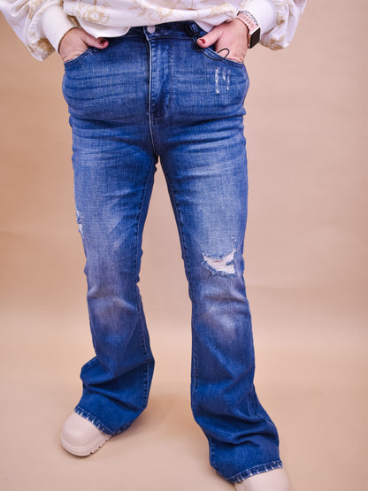 Judy Blue Contrast Wash Flare Jeans