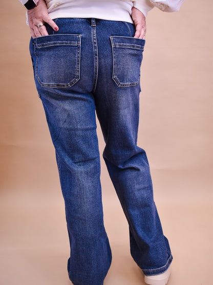 Judy Blue Drawstring Wide Leg Jeans