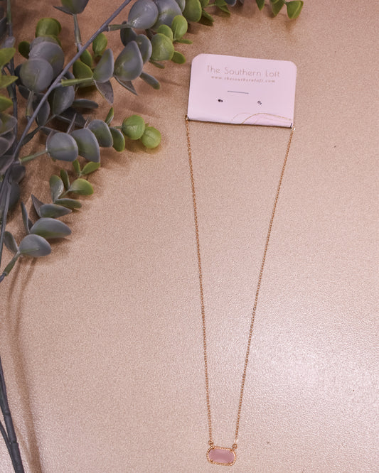 Chain Link Glass Crystal Pendant Necklace
