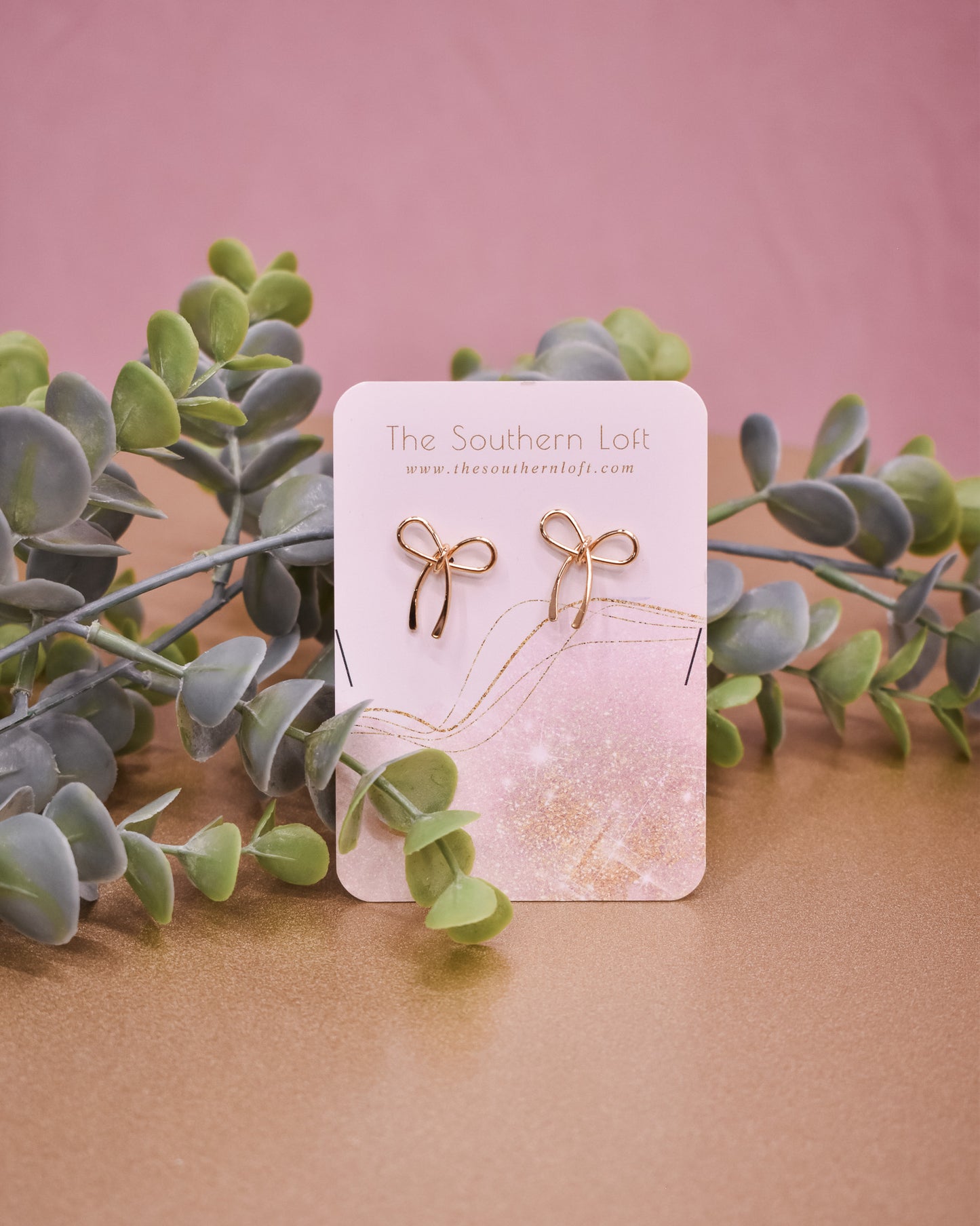 Metal Wire Bow Stud Earrings
