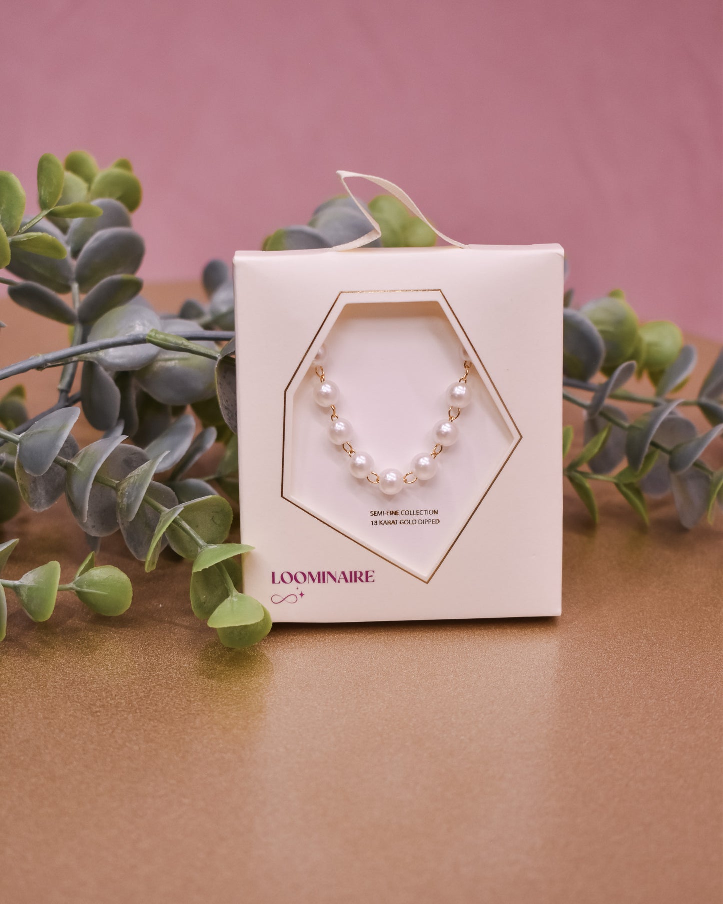 Pearl Beaded Chain Link Necklace