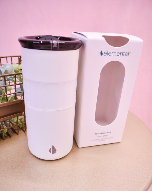 Elemental Artisan Lid 16oz Tumbler - White