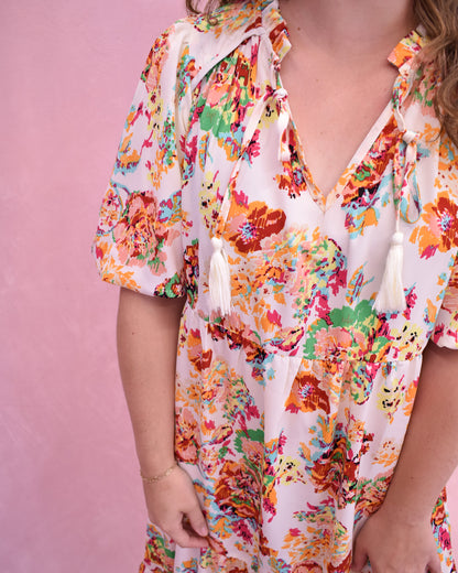Sunkissed Reverie Floral Print Midi Dress