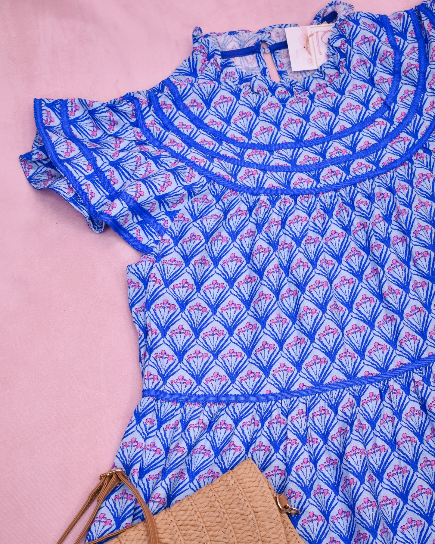 Ruffled Radiance Tiered Cap Sleeve Dress