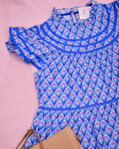 Ruffled Radiance Tiered Cap Sleeve Dress