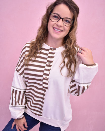 Feeling Lighthearted Color Block Top