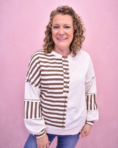 Feeling Lighthearted Color Block Top
