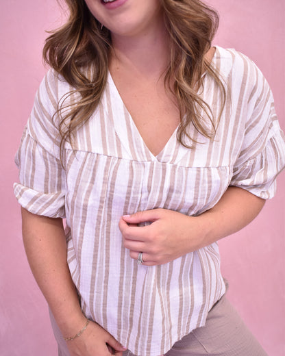 Boho Feels Gauze Puff Sleeve Top