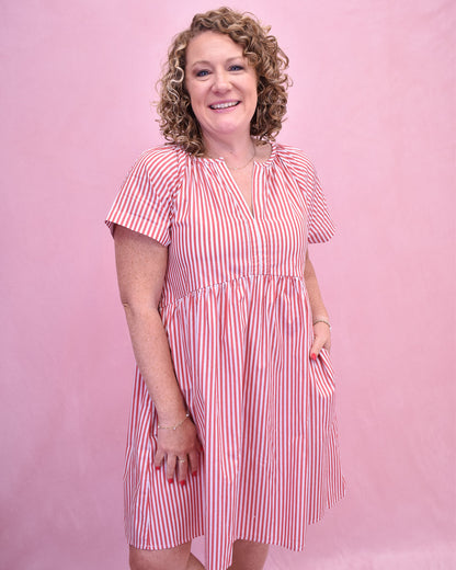 American Summer Striped Mini Dress