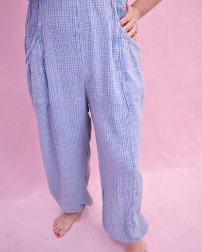 Chasing Victory Mineral Washed Casual Jumpsuit