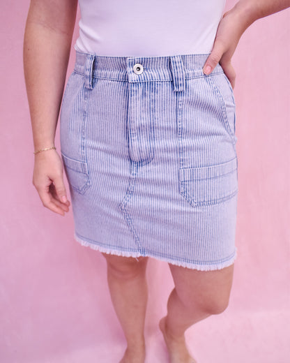 Independently Me Washed Denim Skirt