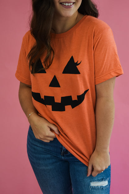 Cute Spooky Pumpkin Face Graphic Tee