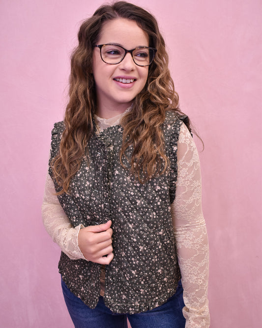 Brisk Stroll Ditsy Floral Quilted Vest