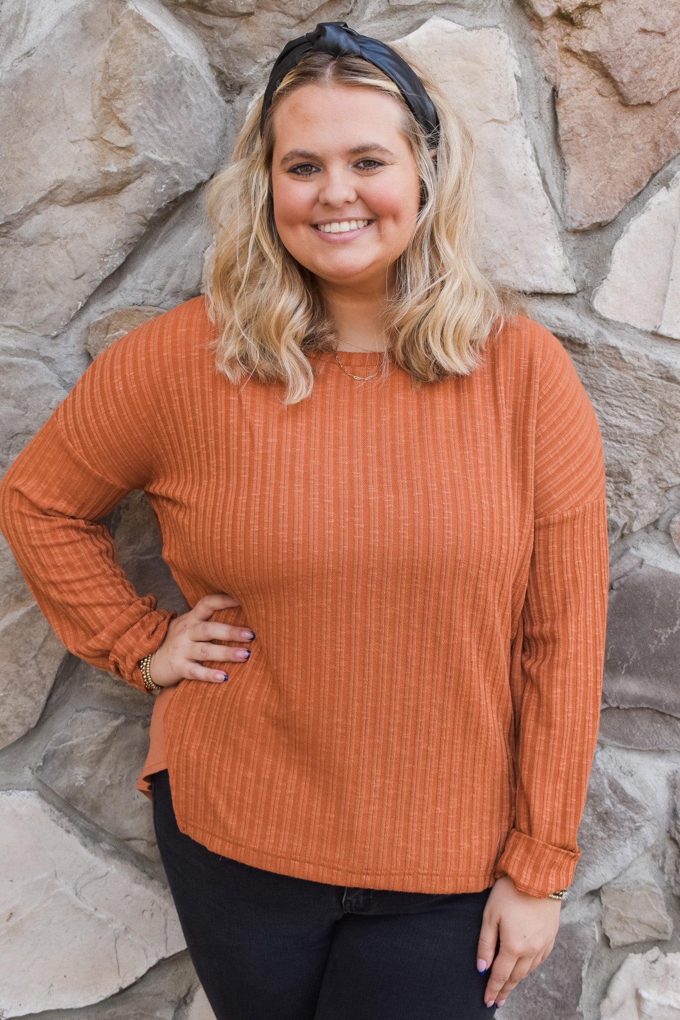 Candid Feelings Ribbed Knit Top