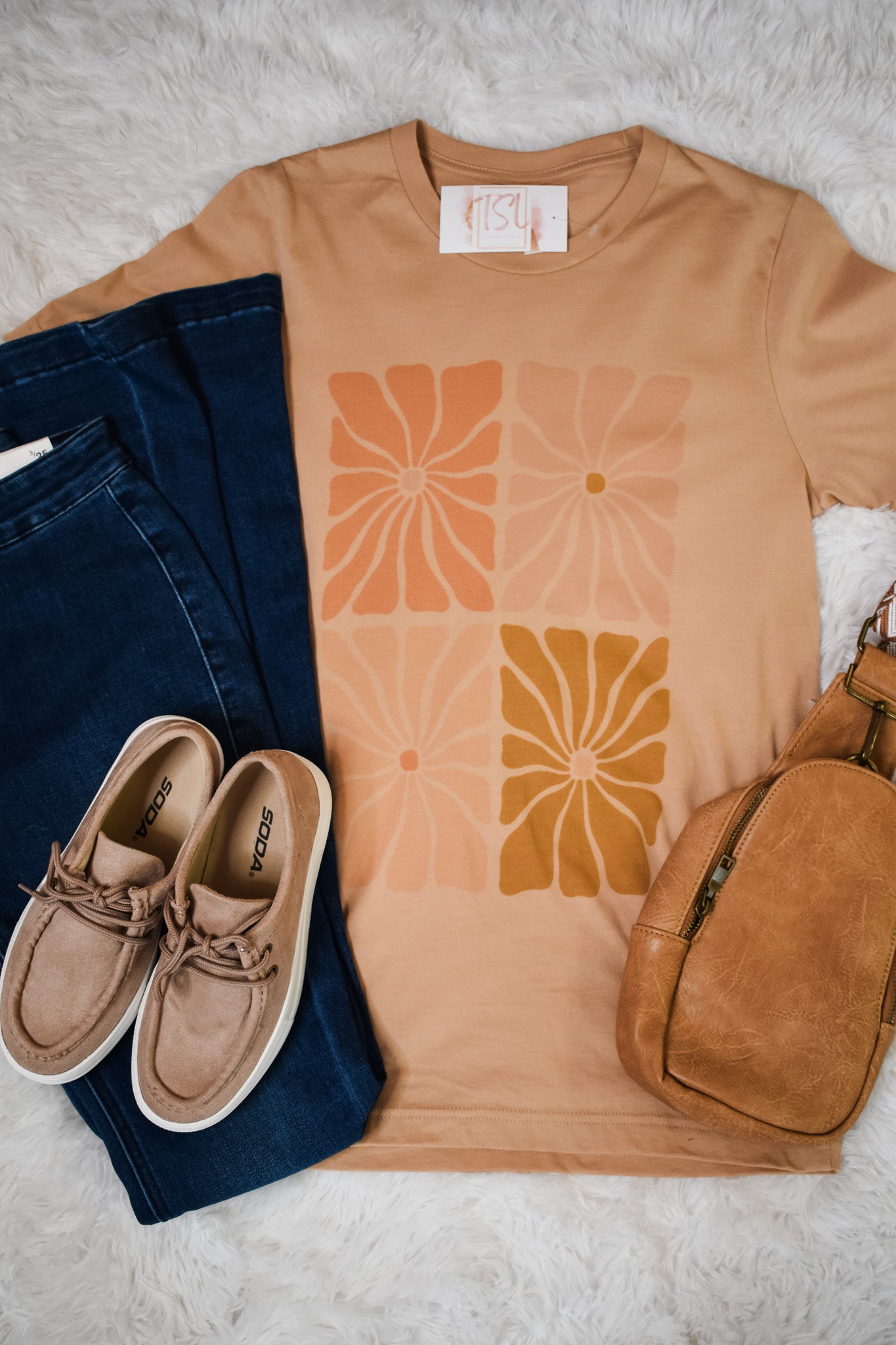 Boho Neutral Florals Graphic Tee