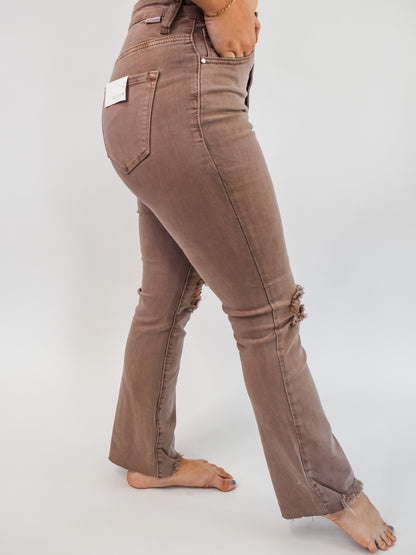 Risen High Rise Crop Straight Jeans