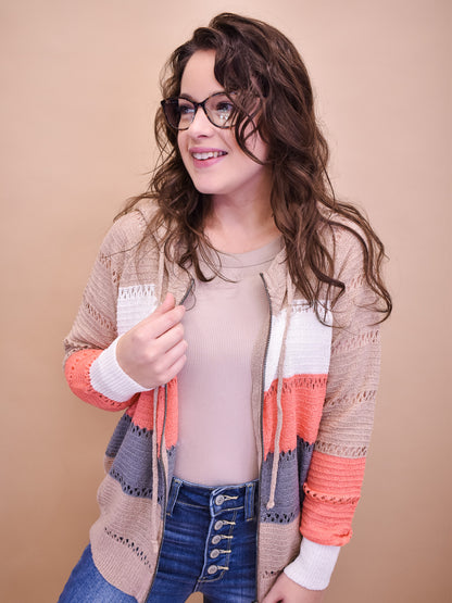 Fall Sentiments Zip Up Cardigan