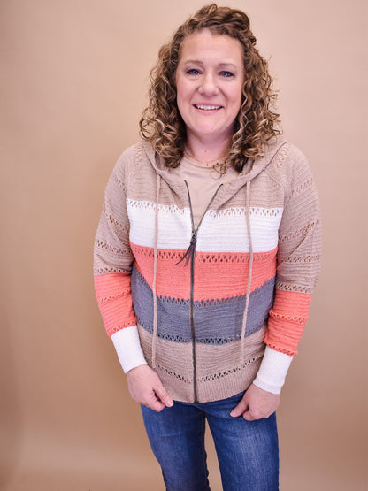 Fall Sentiments Zip Up Cardigan