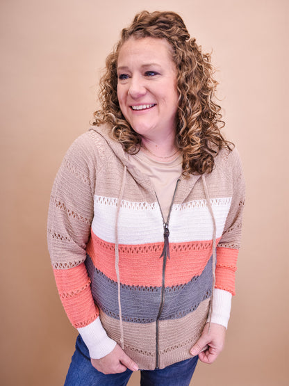 Fall Sentiments Zip Up Cardigan