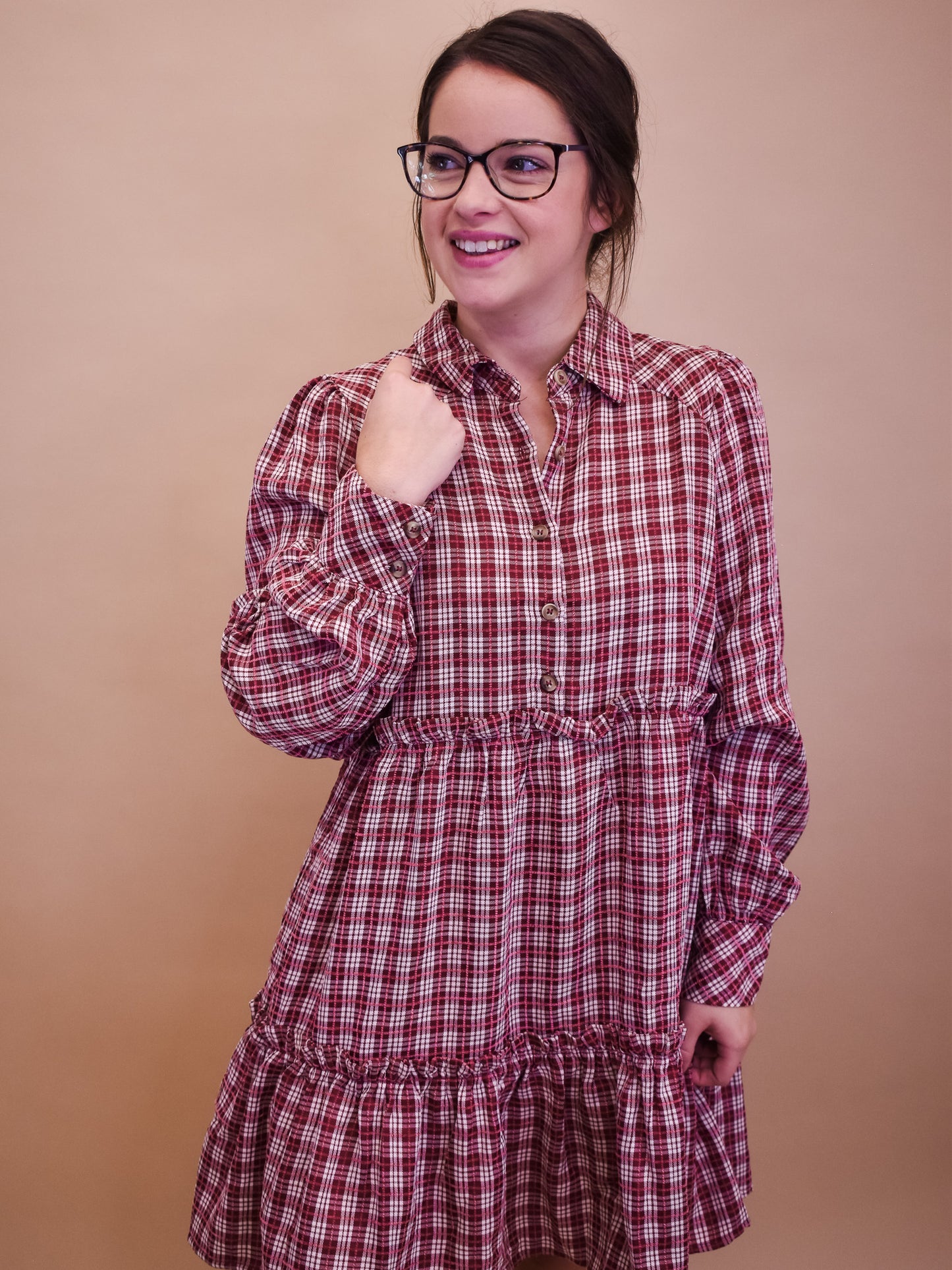 Share The Story Plaid Dress