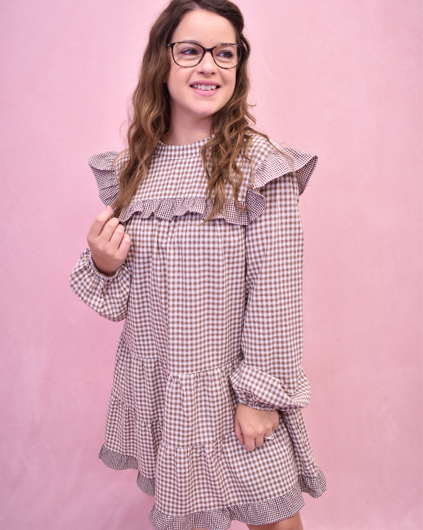 Downright Delightful Ruffle Trim Mini Dress