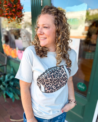Game Day Gone Wild Leopard Print Football Graphic Tee