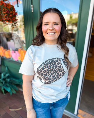 Game Day Gone Wild Leopard Print Football Graphic Tee