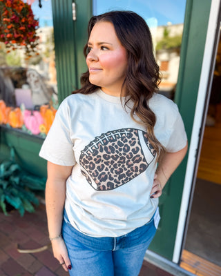 Game Day Gone Wild Leopard Print Football Graphic Tee