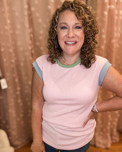 Sunset Color Pop Crew Neck Top