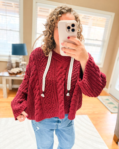 Windswept Love Cable Hooded Sweater