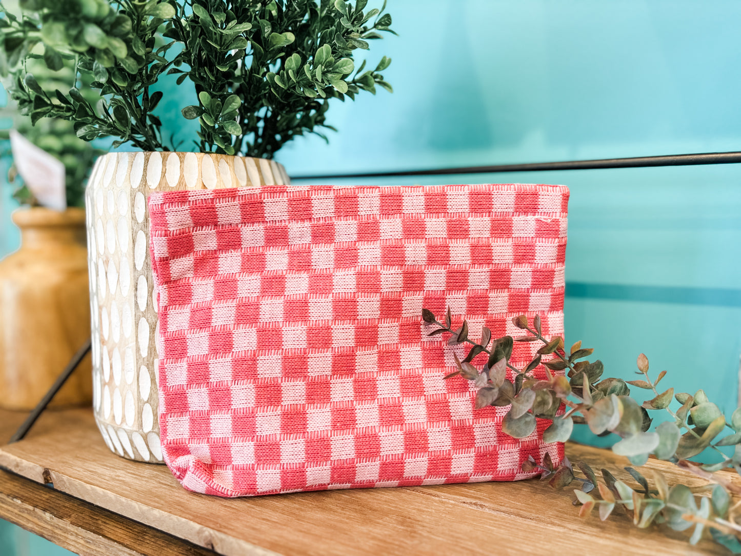 Checkered Travel Pouch