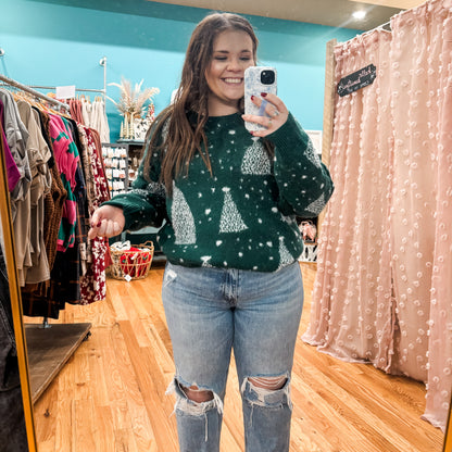 Fuzzy Christmas Tree Sweater